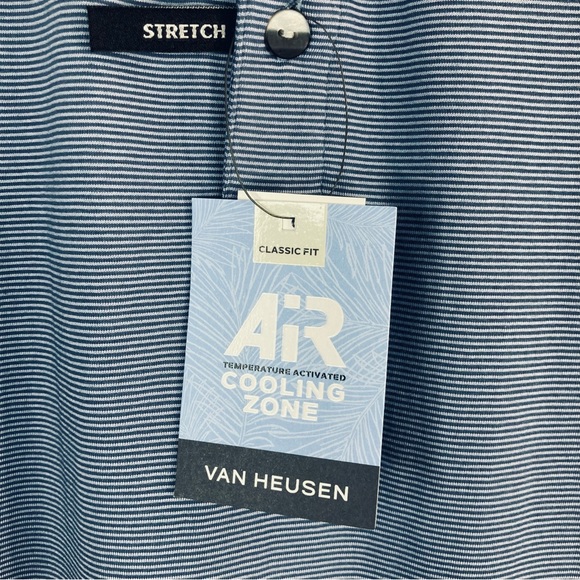🆕Van Heusen Air Wick Cooling Zone Blue Polo Shirt Size XL - Picture 6 of 12